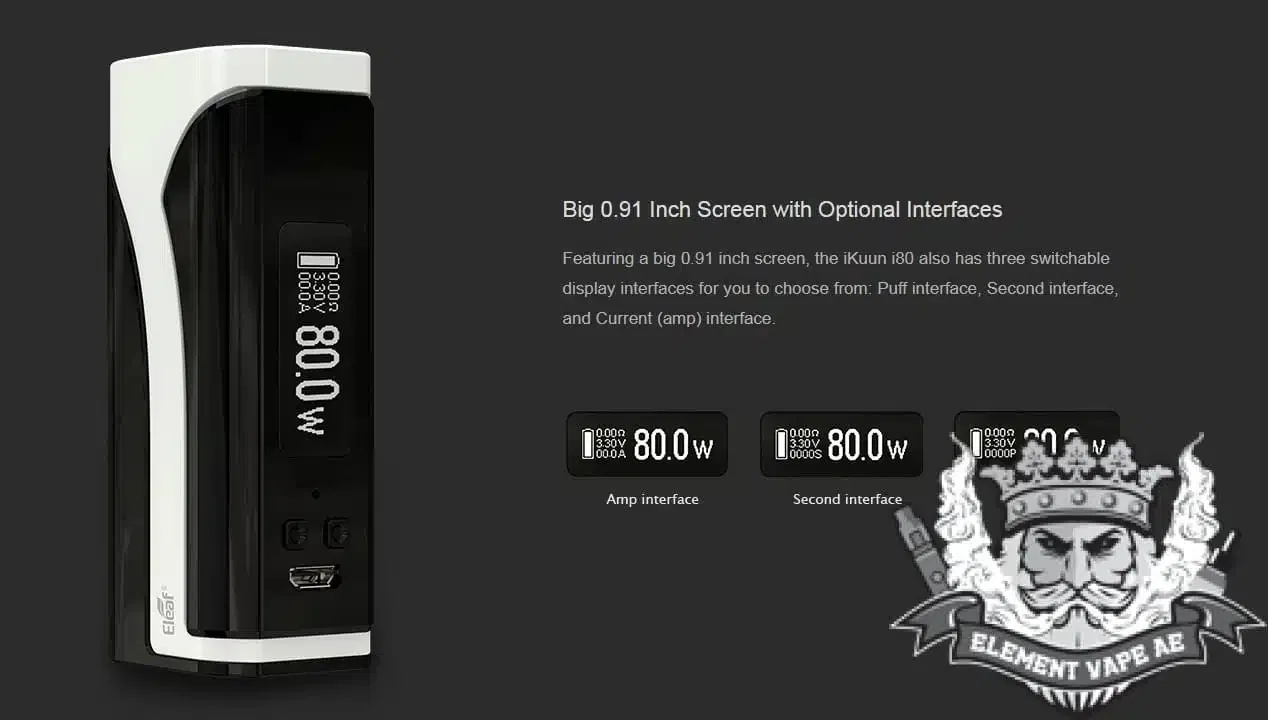 Eleaf iKuu i80 Starter Kit with Melo 4 D22 Atomizer - Image 5