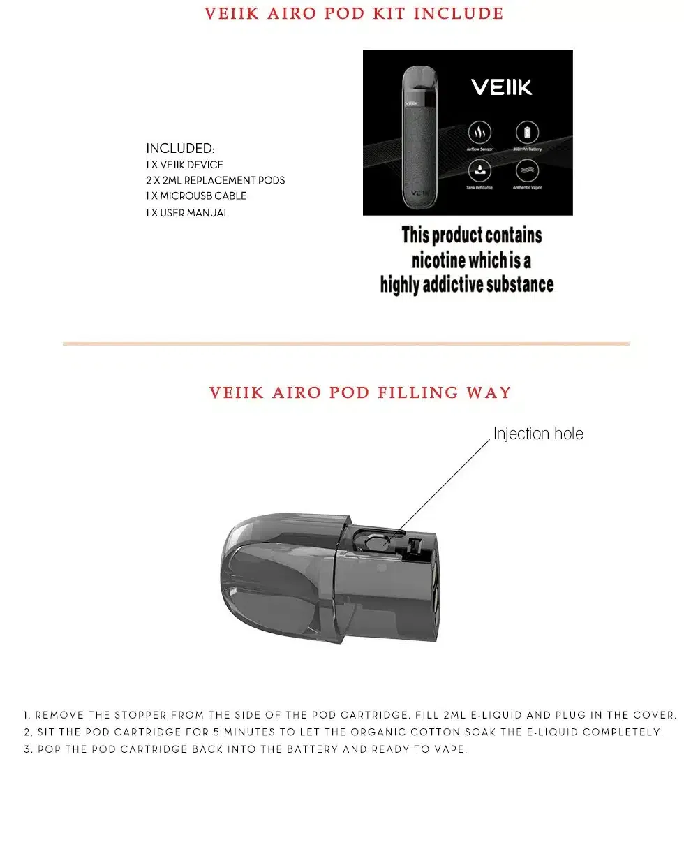 AIRO POD by VEIIK, 2ml Tank AIRO POD by VEIIK, 2ml Tank