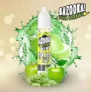 Green Apple Salt by Bazooka Sour Straws 30ml