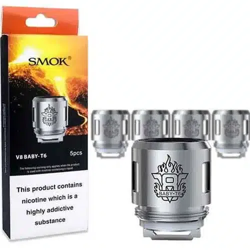 SMOK V8 Baby-T6 Core 0.2ohm Sextuple Coils for TFV8 Baby (5pcs/pack)