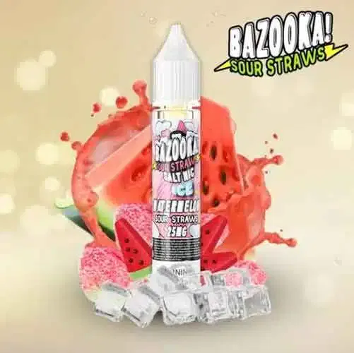 Watermelon ICE Salt Nic by Bazooka Sour Straws 30ml